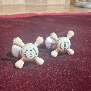Vintage Kenneth Cole Hot and Cold Water Faucet Cufflinks